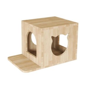 Wall-Mounted Solid Wood Cat Tree
