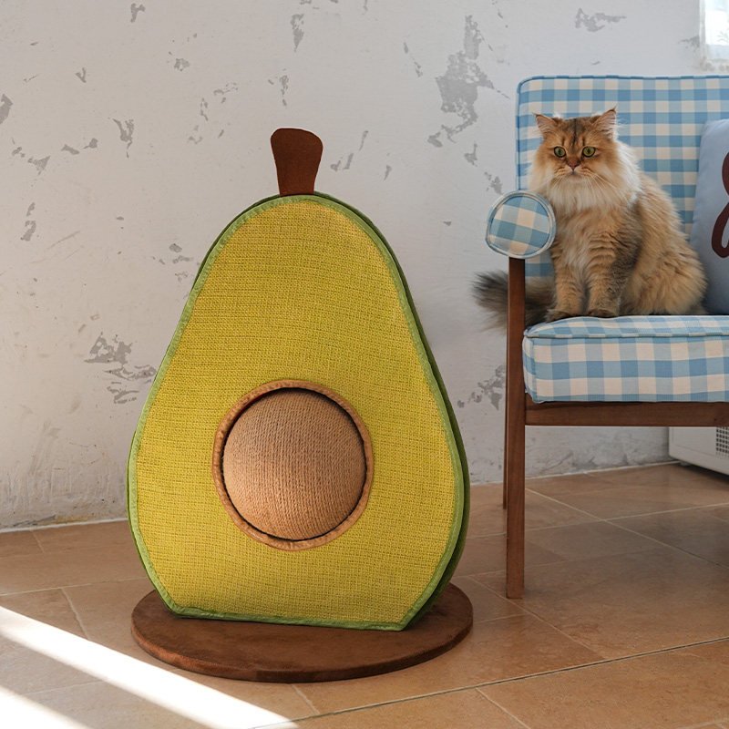 Avocado Vertical Cat Scratcher with 360° Rotating Sisal Ball – Anti-Tip Sisal Scratching Post & Interactive Toy - Image 2