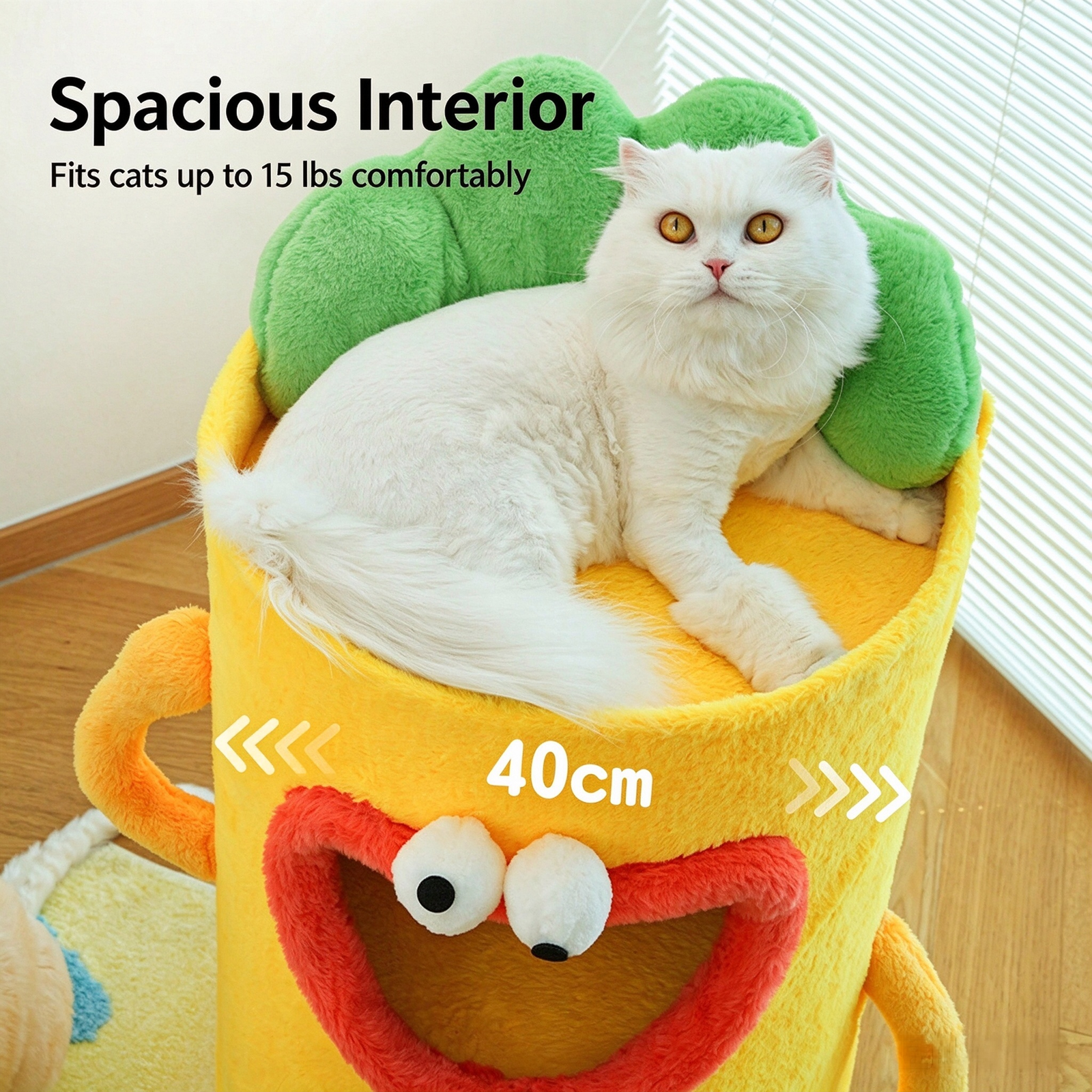 Versatile Clown 3-Tier Cat Condo Barrel – Cute Plush Tower Bed for Multi-Cat Homes - Image 4