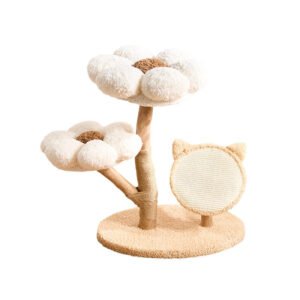 Cute Cloud Plush Cat Climbing Tower with Sisal Scratcher
