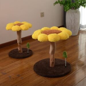 Natural Wood Sunflower Cat Tree
